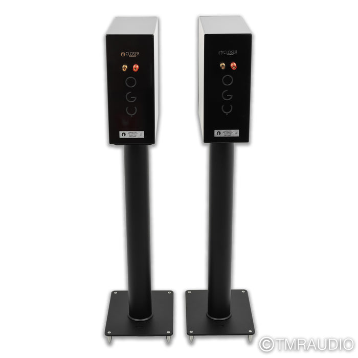 Closer Acoustics OGY Bookshelf Speakers; Black Pair w/ Stands