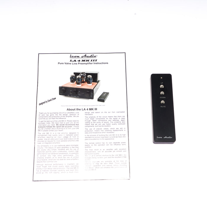 Icon Audio LA4 MkIII Stereo Tube Preamplifier