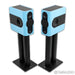 Kii Three Active Bookshelf Speakers; Azure Blue Pair with Stands