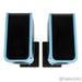 Kii Three Active Bookshelf Speakers; Azure Blue Pair with Stands