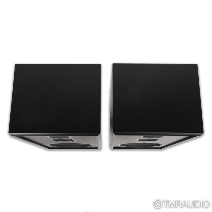 KLH Model Five Bookshelf Speakers; Black Pair with Stands