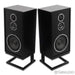 KLH Model Five Bookshelf Speakers; Black Pair with Stands
