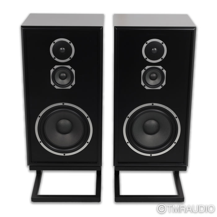 KLH Model Five Bookshelf Speakers; Black Pair with Stands