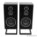 KLH Model Five Bookshelf Speakers; Black Pair with Stands