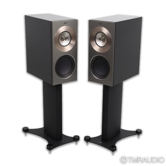 KEF Reference 1 Bookshelf Speakers; Grey / Black Pair with Stands