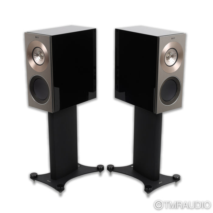 KEF Reference 1 Bookshelf Speakers; Grey / Black Pair with Stands
