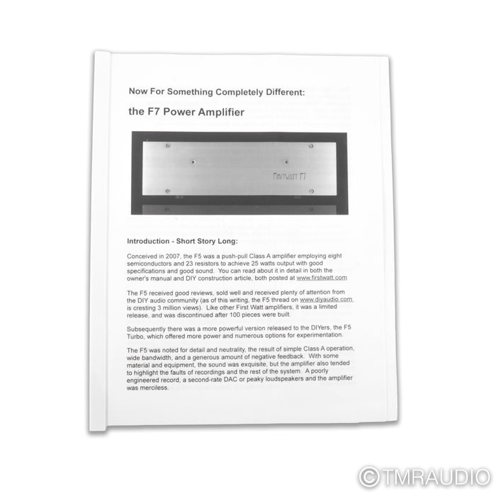 First Watt F7 Stereo Power Amplifier