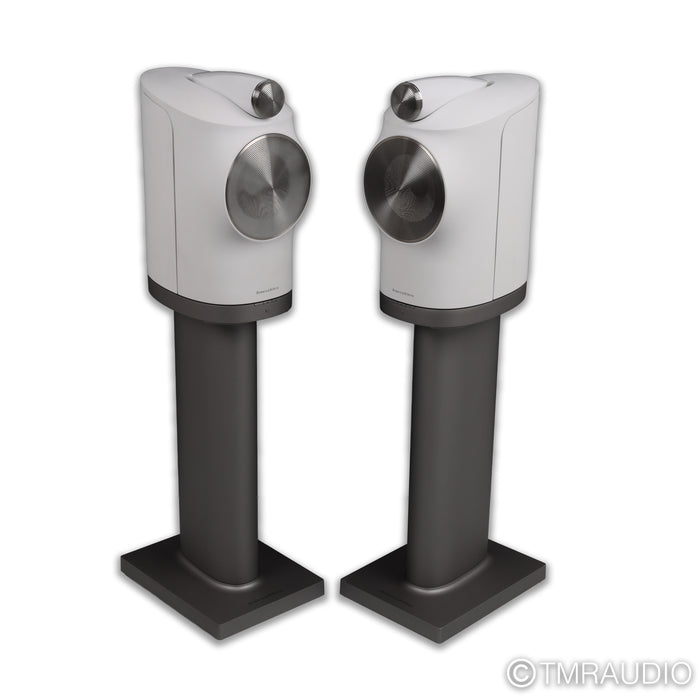 B&W Formation Duo Wireless Active Bookshelf Speakers; White Pair w/ Stands