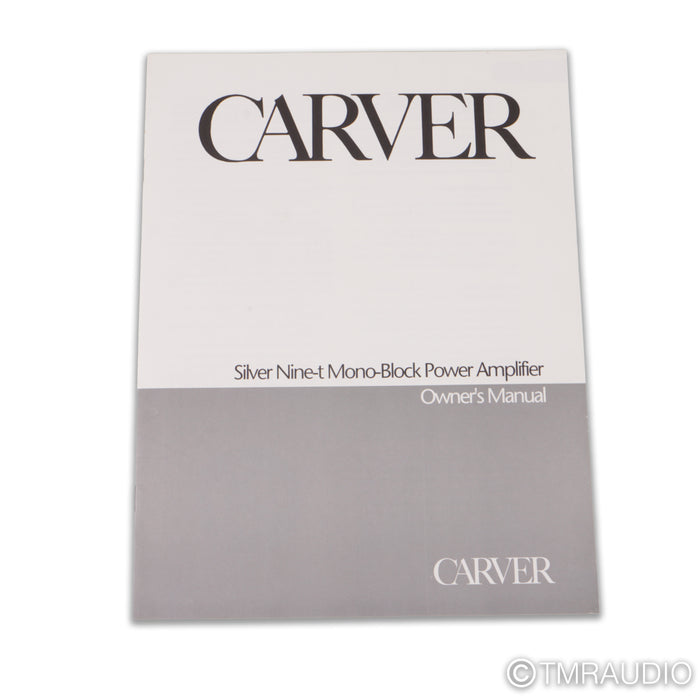 Carver Audio Silver Nine t Monoblock Power Amplifier; Pair