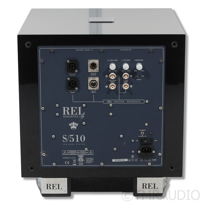 REL Acoustics S/510 10" Powered Subwoofer; Piano Black