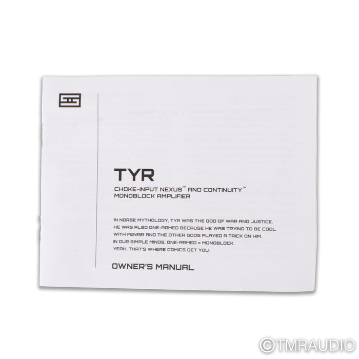 Schiit Audio TYR Monoblock Power Amplifier; Black Pair