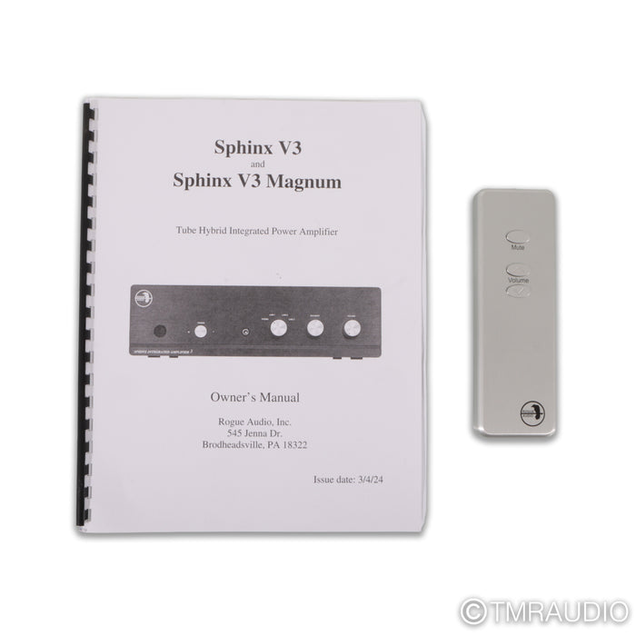Rogue Audio Sphinx V3 Stereo Tube Integrated Amplifier; MM / MC Phono