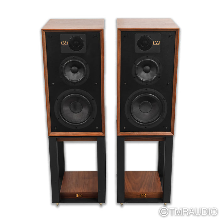 Wharfedale Linton 85th Anniversary Bookshelf Speakers; Walnut Pair w/ Stands