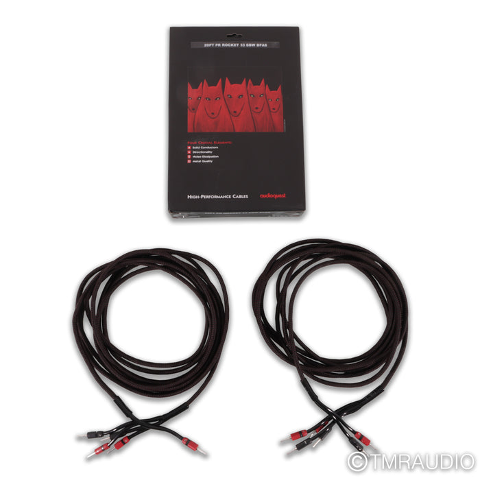 AudioQuest Rocket 33 Bi-Wire Speaker Cables; 20ft Pair