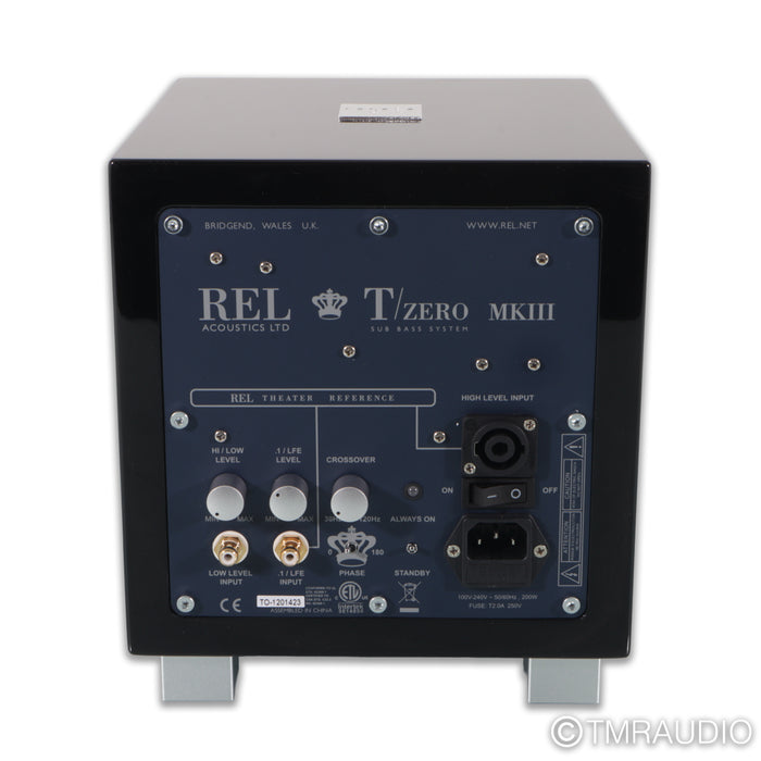 REL Tzero MkIII 6.5" Down-Firing Powered Subwoofer; Gloss Black (Open Box)