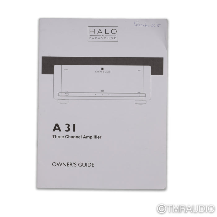 Parasound Halo A31 3-Channel Power Amplifier; A 31