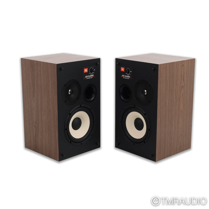 JBL L82 Classic Bookshelf Speakers; Walnut Pair w/ Blue Grills