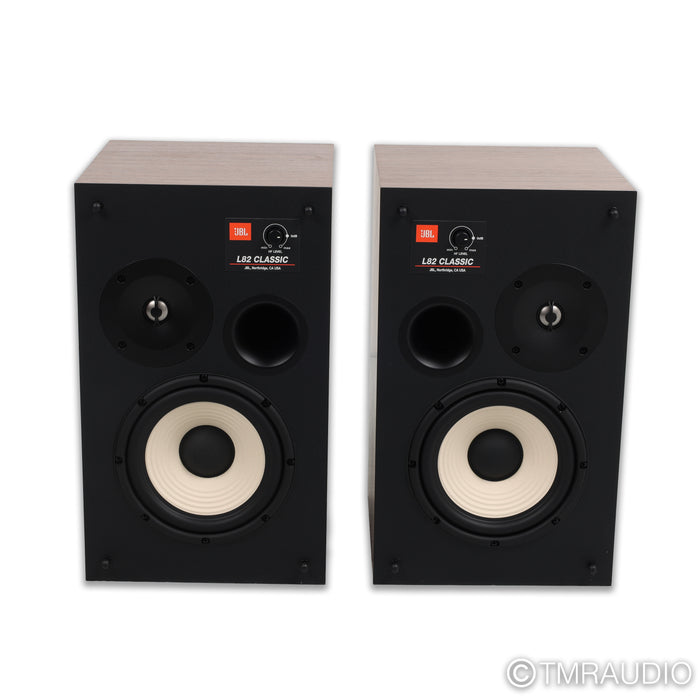 JBL L82 Classic Bookshelf Speakers; Walnut Pair w/ Blue Grills
