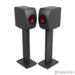 KEF LS50W Wireless Active Bookshelf Speakers; Titanium Grey Pair with Stands