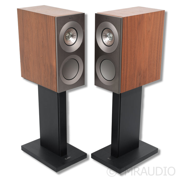 KEF Reference 1 Meta Bookshelf Speakers; Walnut Pair with Stands