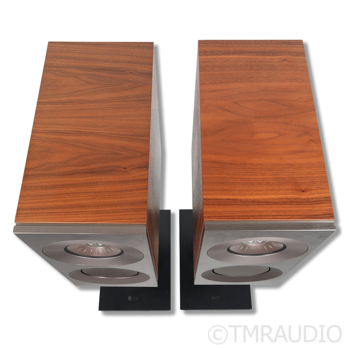 KEF Reference 1 Meta Bookshelf Speakers; Walnut Pair with Stands