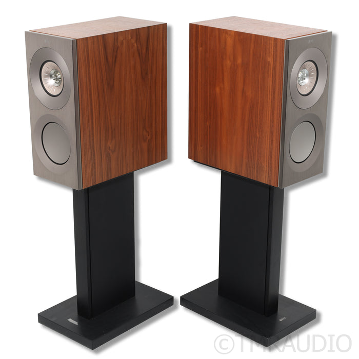 KEF Reference 1 Meta Bookshelf Speakers; Walnut Pair with Stands