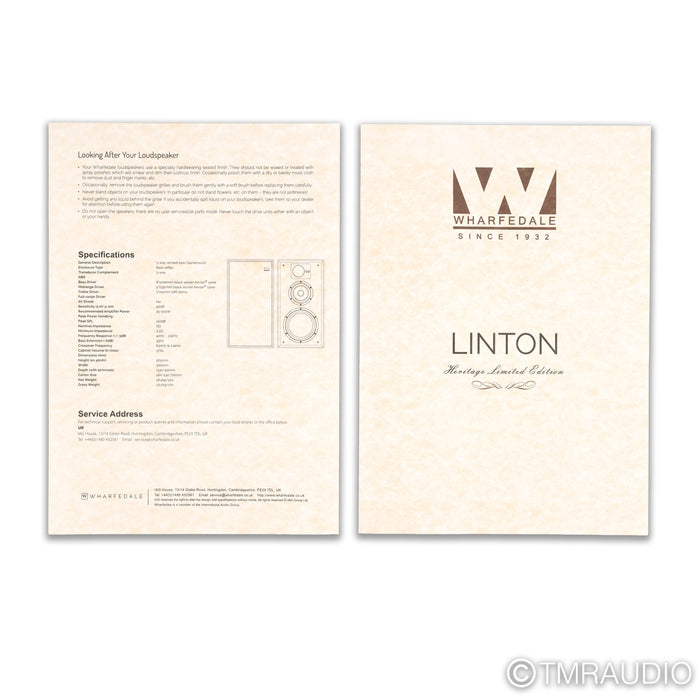 Wharfedale Linton 85th Anniversary Bookshelf Speakers; Black Pair with Stands