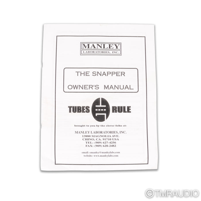 Manley Laboratories Snapper Tube Monoblock Power Amplifiers; Pair