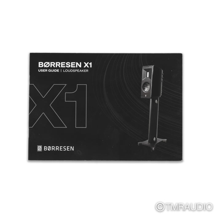 Borresen X1 Bookshelf Speakers; White Pair w/ Stands