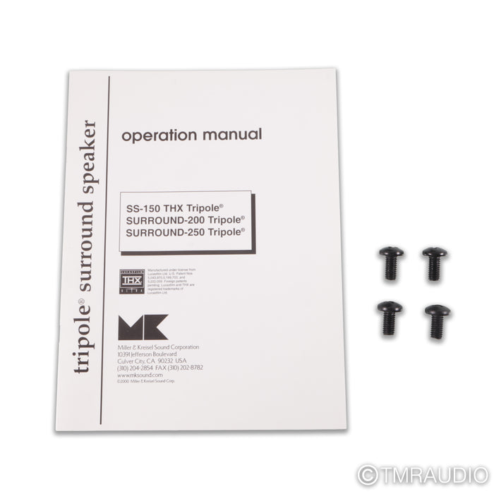 M&K SS-150 THX Dipole / Tripole Surround Speakers; Miller & Kreisel; Black Pair