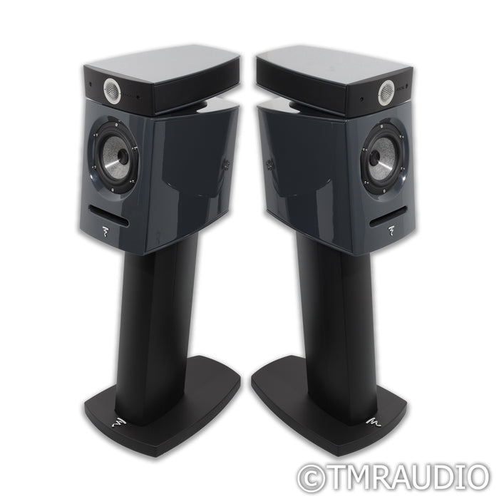 Focal Diablo Utopia Colour Evo Bookshelf Speakers; Grey Pair w/ Stands