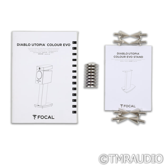 Focal Diablo Utopia Colour Evo Bookshelf Speakers; Grey Pair w/ Stands