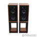 Wharfedale Linton 85th Anniversary Bookshelf Speakers; Walnut Pair with Stands
