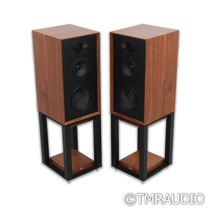 Wharfedale Linton 85th Anniversary Bookshelf Speakers; Walnut Pair with Stands