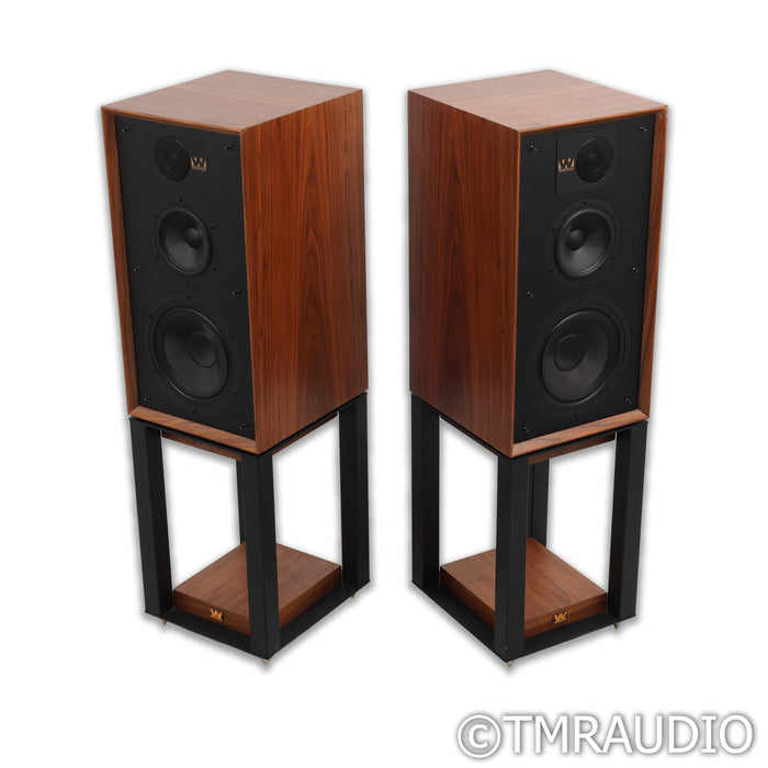 Wharfedale Linton 85th Anniversary Bookshelf Speakers; Walnut Pair with Stands