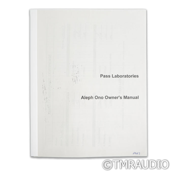 Pass Labs Aleph Ono MM / MC Phono Preamplifier