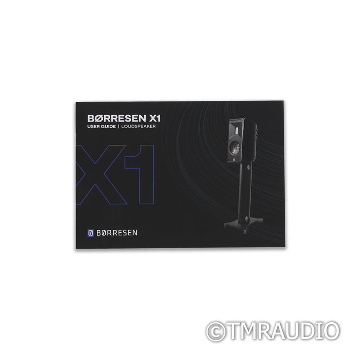 Borresen  X1 Bookshelf Speakers; White Pair w/ Stands