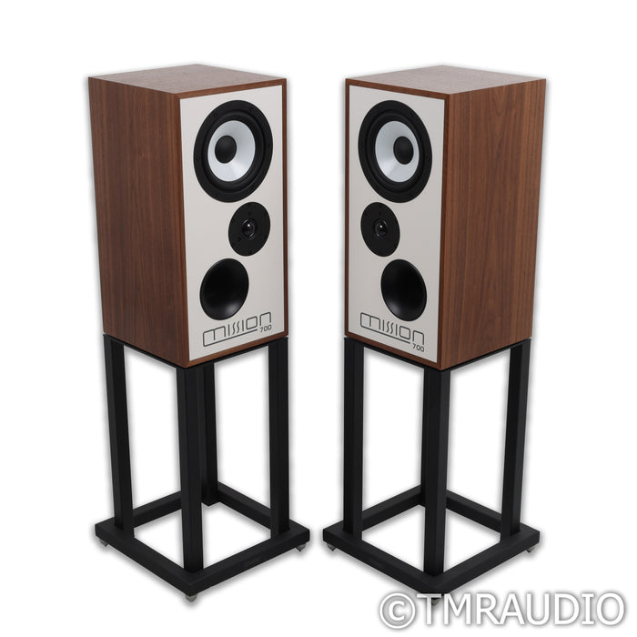 Mission 700 Bookshelf Speakers with Stands; Walnut Pair
