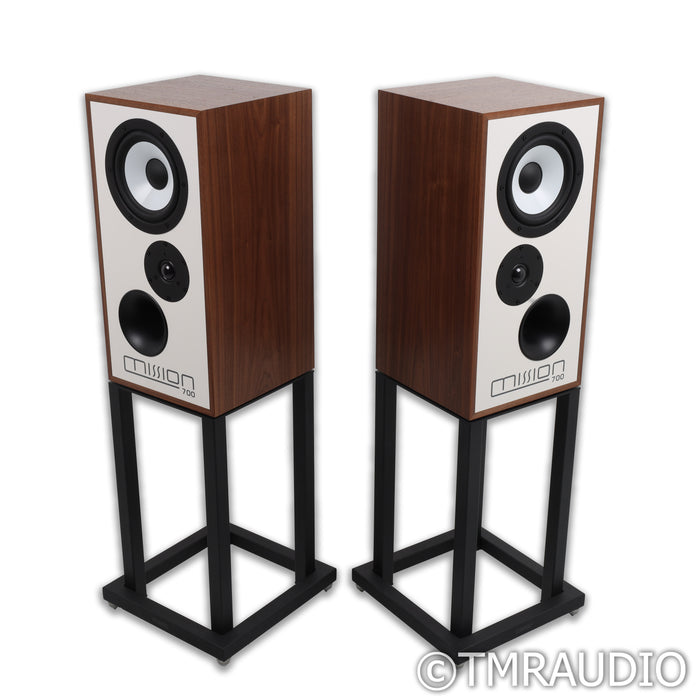 Mission 700 Bookshelf Speakers with Stands; Walnut Pair