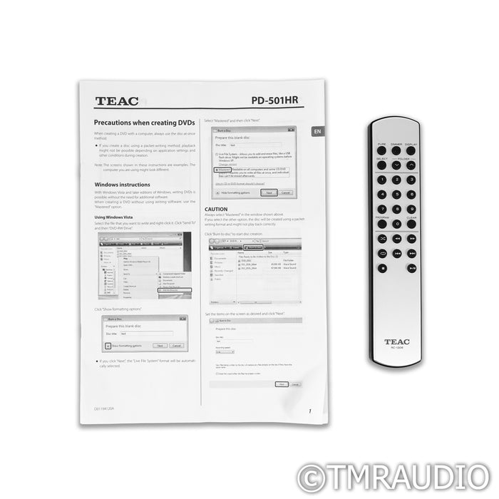 TEAC PD-501HR Stereo CD Player; DSD/PCM/CD Player