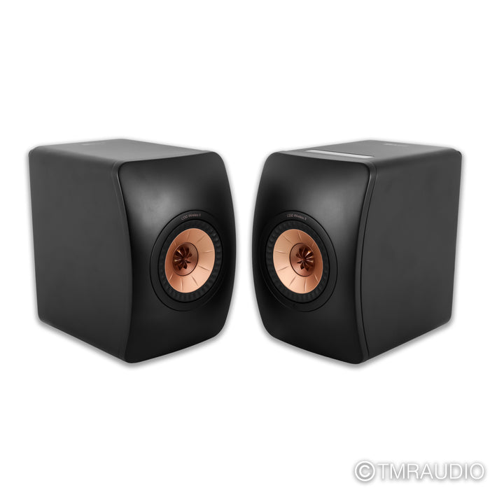 KEF LS50 Wireless II Active Bookshelf Speakers; Black Pair