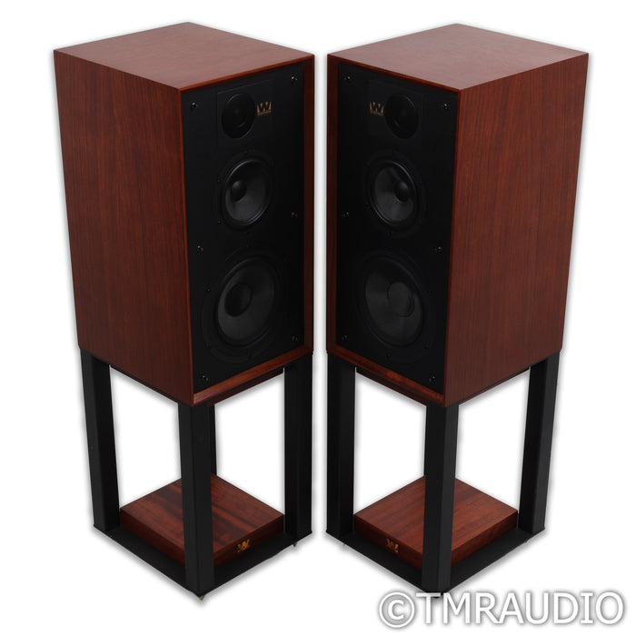 Wharfedale Linton 85th Anniversary Bookshelf Speakers; Mahogany Pair w/ Stands