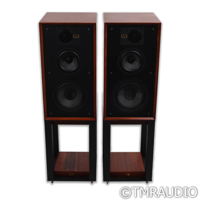 Wharfedale Linton 85th Anniversary Bookshelf Speakers; Mahogany Pair w/ Stands
