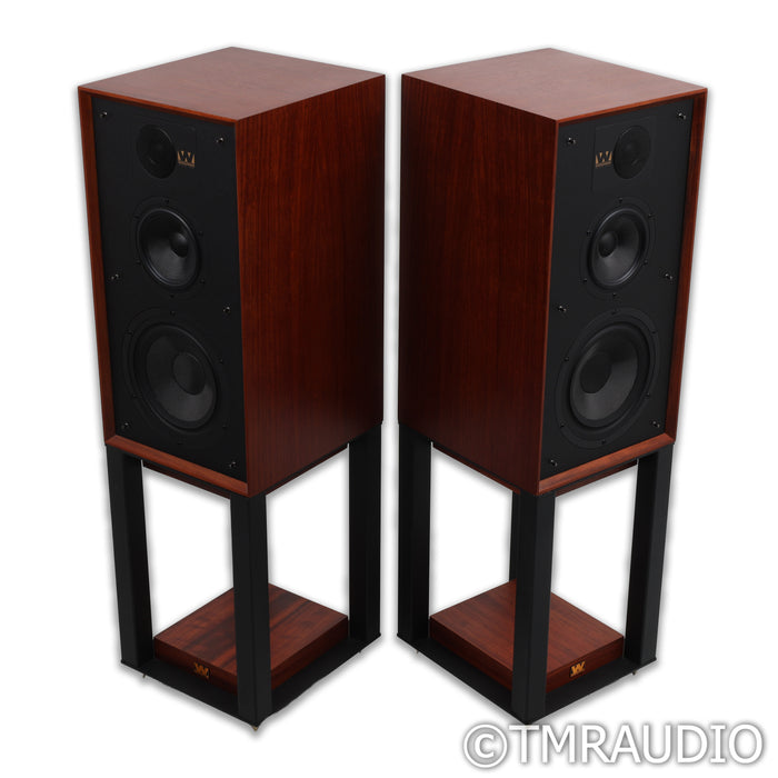 Wharfedale Linton 85th Anniversary Bookshelf Speakers; Mahogany Pair w/ Stands