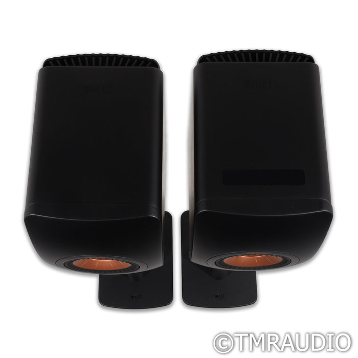 KEF LS50 Wireless II Active Bookshelf Speakers; Black Pair with Stands