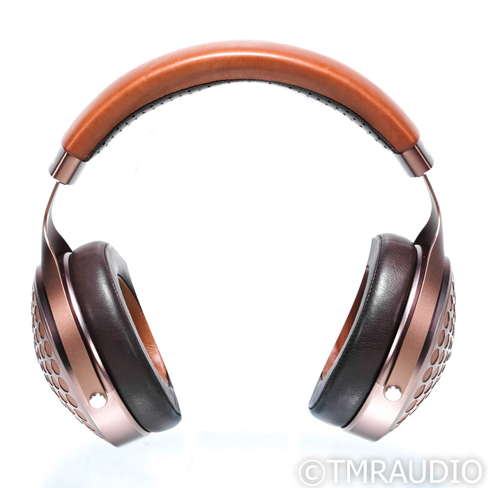 Focal Stellia Closed Back Headphones; Brown Leather Pair