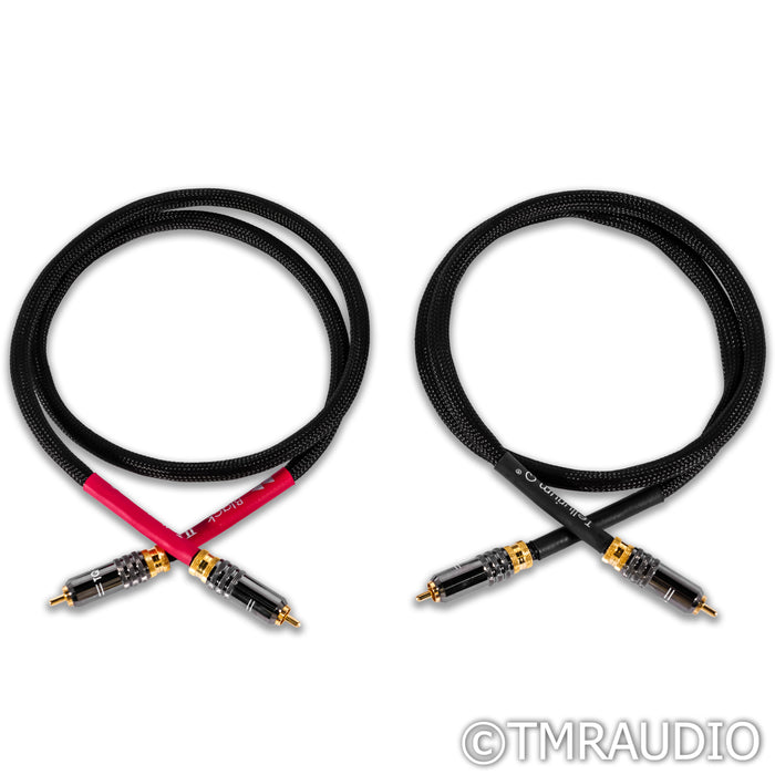 Tellurium Q Black II RCA Cables; 1m Pair Interconnects