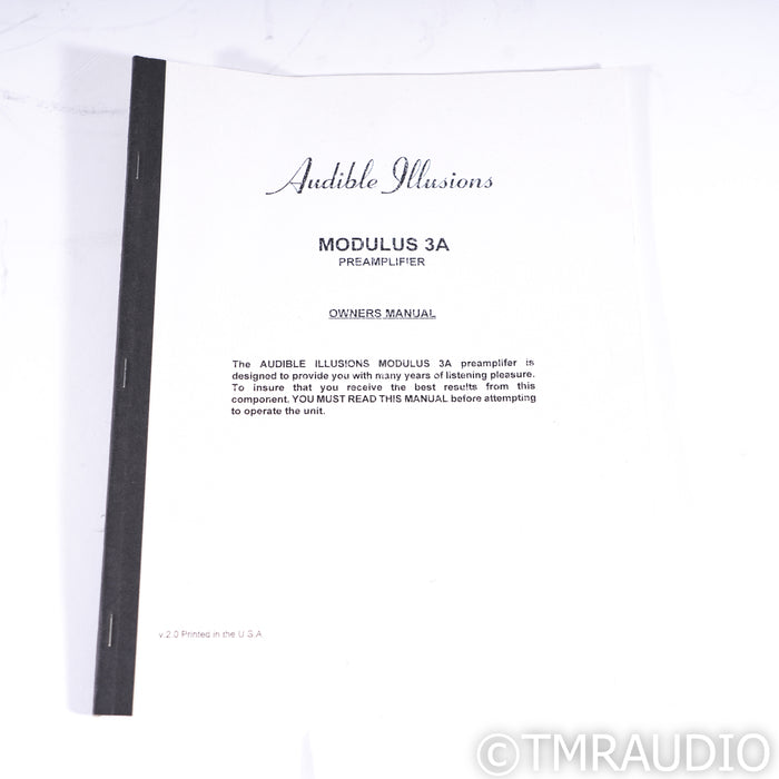 Audible Illusions Modulus 3A Stereo Tube Preamplifier; MM Phono