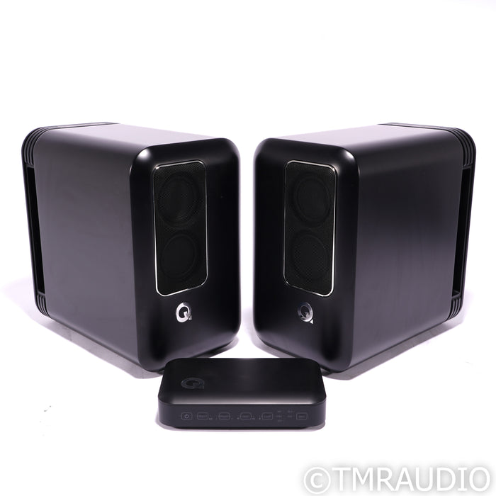 Q Acoustics Q Active 200 Wireless Bookshelf Speakers; Black Pair w/ QHub