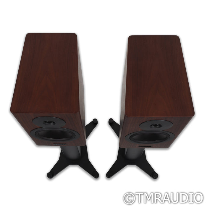 Dynaudio Evoke 20 Bookshelf Speakers; Walnut Wood Pair with Stands